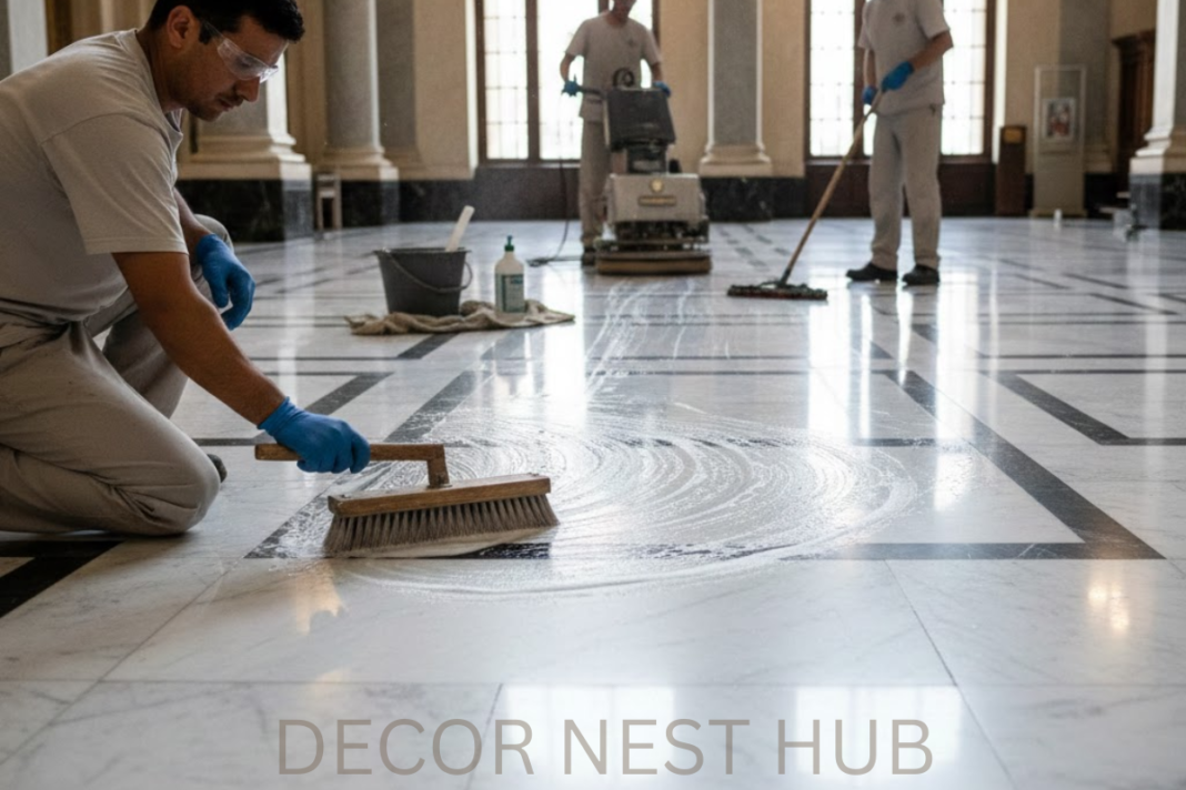 cleaning marble floors