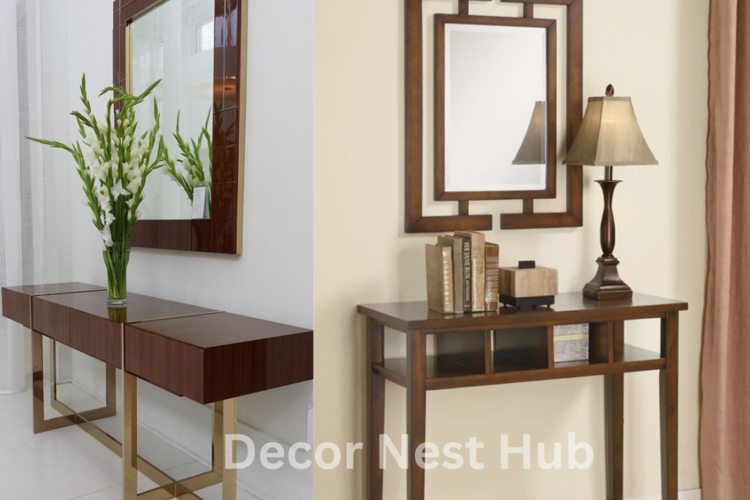 console table with mirror